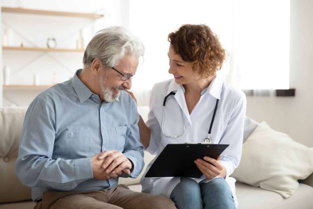 A Patient consulting with doctor