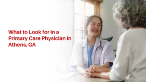 Primary care physician discussing preventive health with a patient