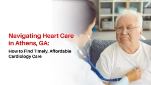 Patient discussing heart health and diagnostic testing options with a cardiologist in Athens, GA